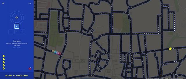 Google Maps - Pac-Man mode