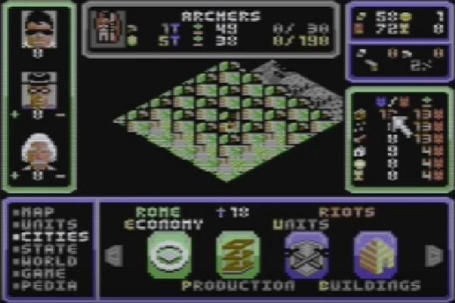 8-bit Civilizations - Civilization-like game tech demo - C64