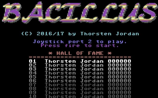 Bacillus - Preview 2 - Commodore 64 - WIP homebrew - title