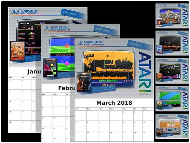 Atari 8-bit Computer Systems Home Calendar 2018