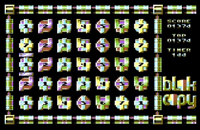 Blok Copy - Atari 8-bit - homebrew puzzle - ingame