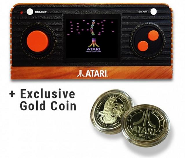 Atari Retro Handheld console (PQube) + Limited Edition Atari Centipede Gold Coin